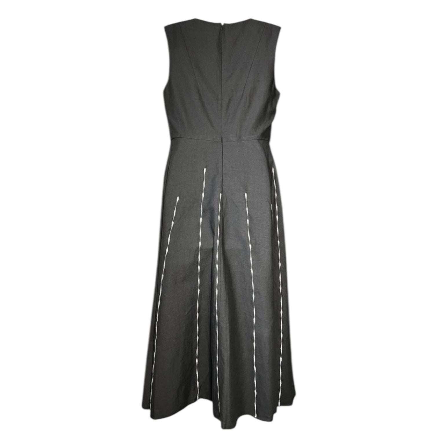 Bottega Veneta Linen Embroidered Midi Dress – Circle Skirt, IT42 (UK10)