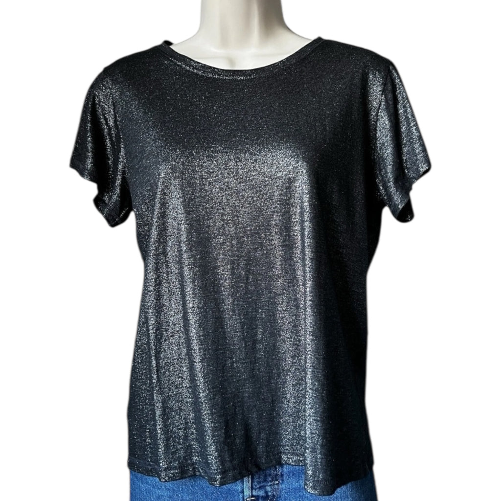 Paige Metallic Crew Neck T-Shirt - S