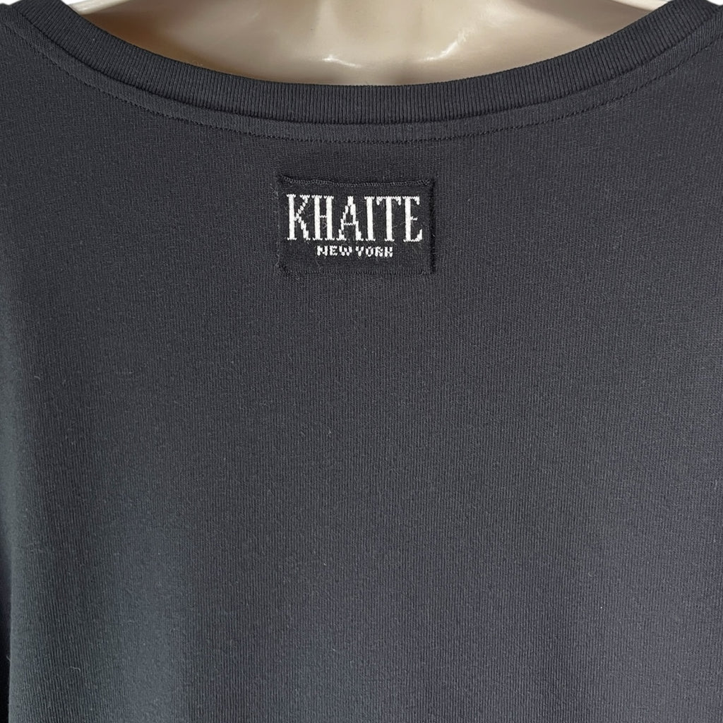 Khaite “The Imogen” Oversized Logo Patch Pocket Long Sleeve T-Shirt – XL