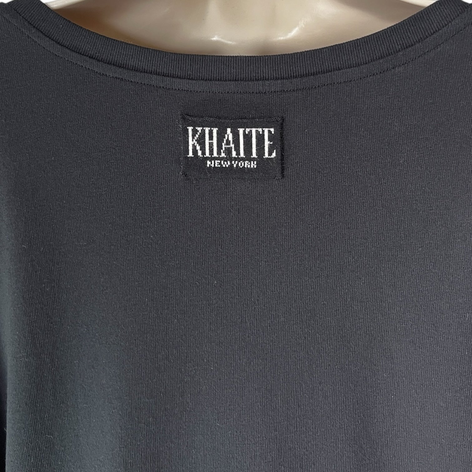Khaite “The Imogen” Oversized Logo Patch Pocket Long Sleeve T-Shirt – XL