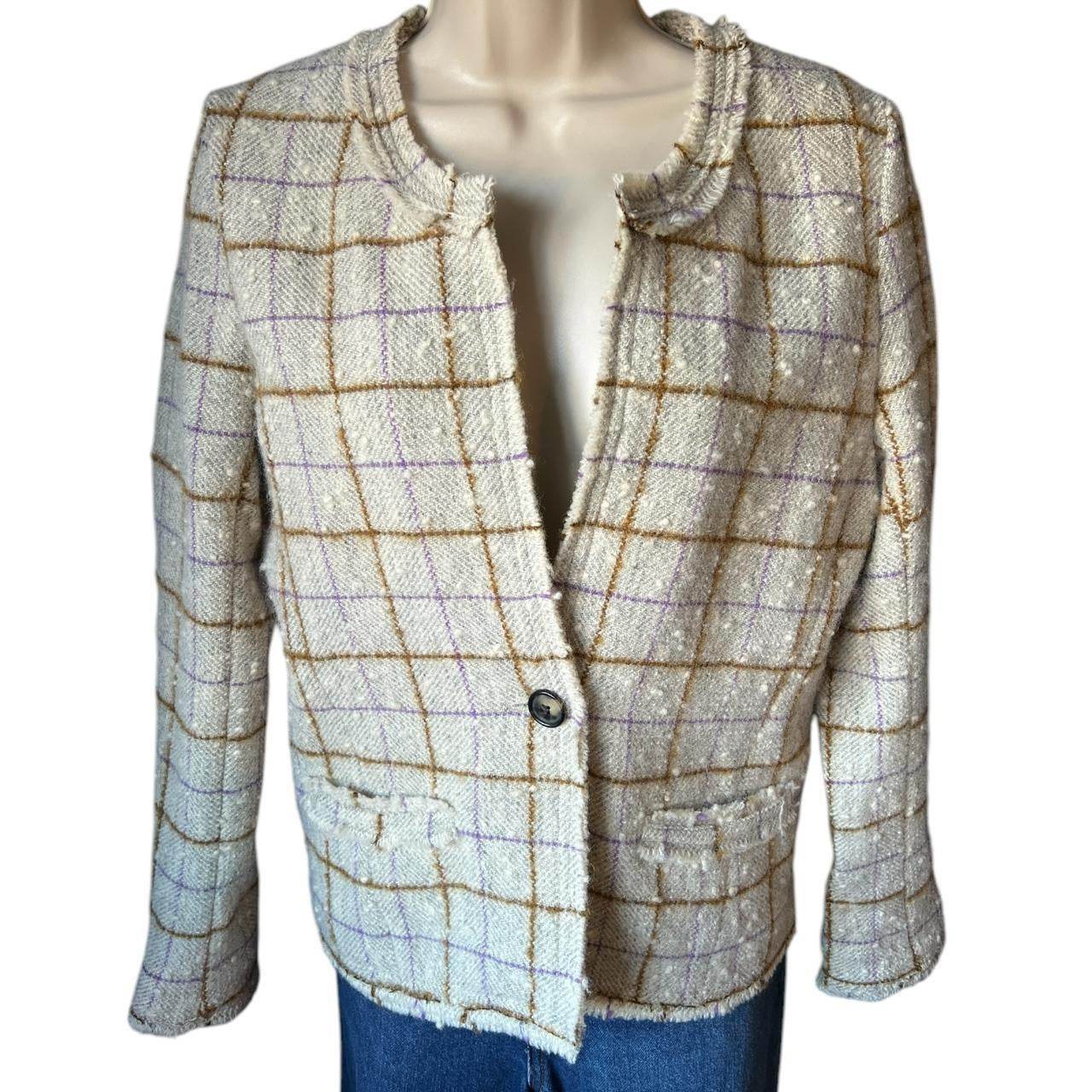 Isabel Marant Étoile Bouclé Tweed Fringe Jacket – Ecru Check, FR40 – pre-loved