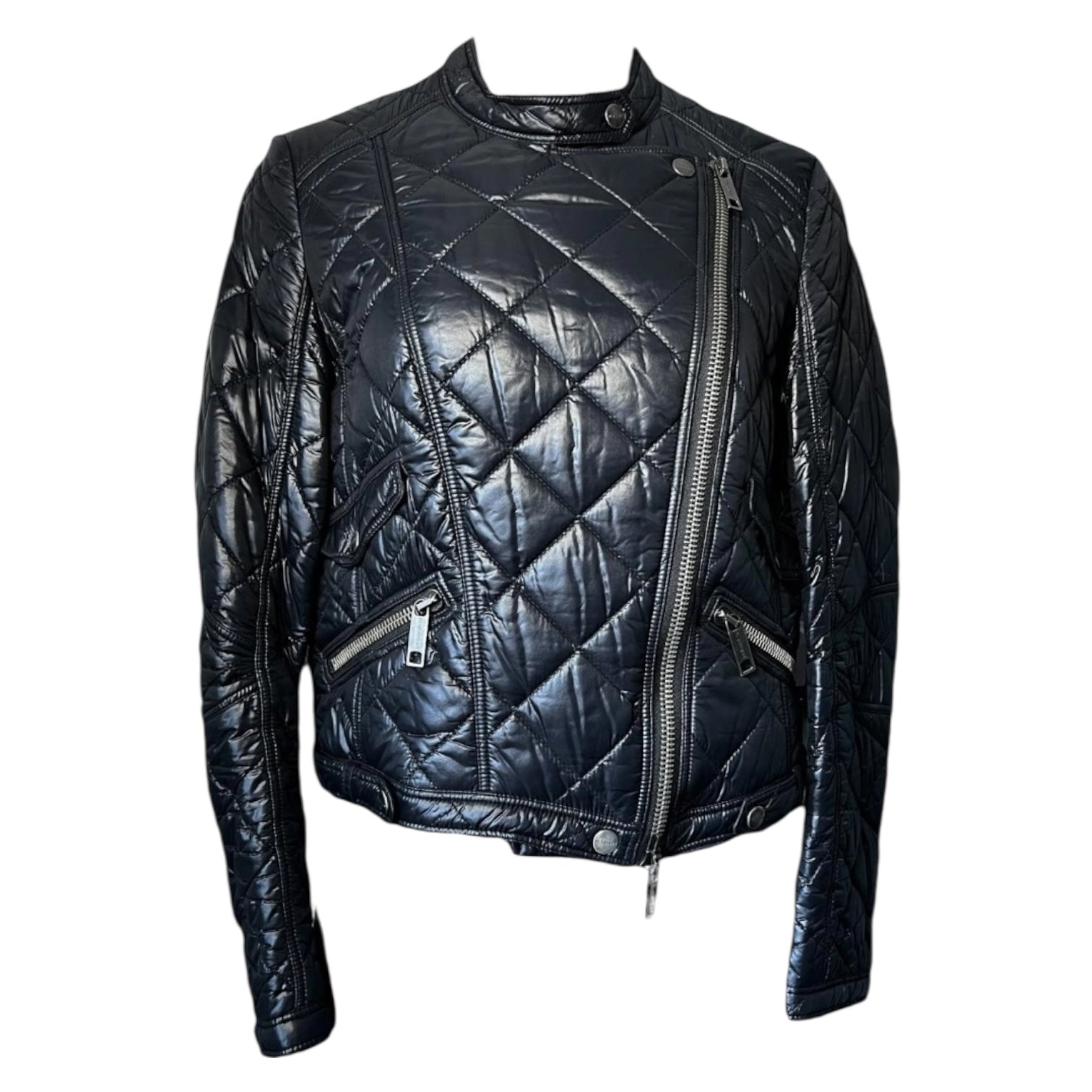 Burberry London Cropped Quilted Puffer Jacket – Black, Size S – pre-loved