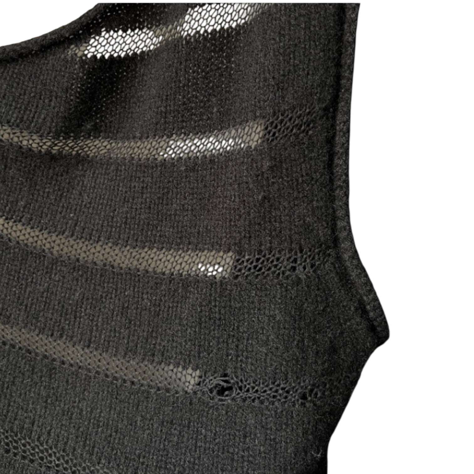 RTA Black Cashmere Crochet Knit Jumper – Asymmetric, Size L – pre-loved