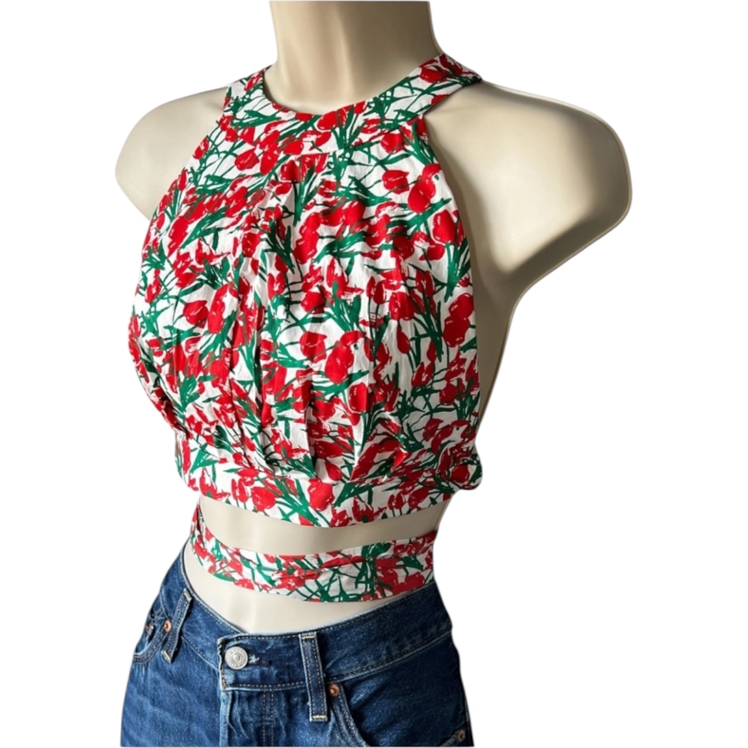 Philosophy Di Lorenzo Serafini Halter Open-Back Top – Floral Tulip, UK10 – pre-loved