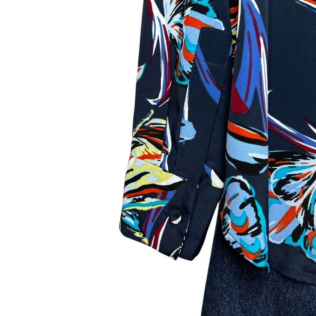 Diane Von Furstenberg Silk Butterfly Print Blouse – V Neck, US14 – pre-loved