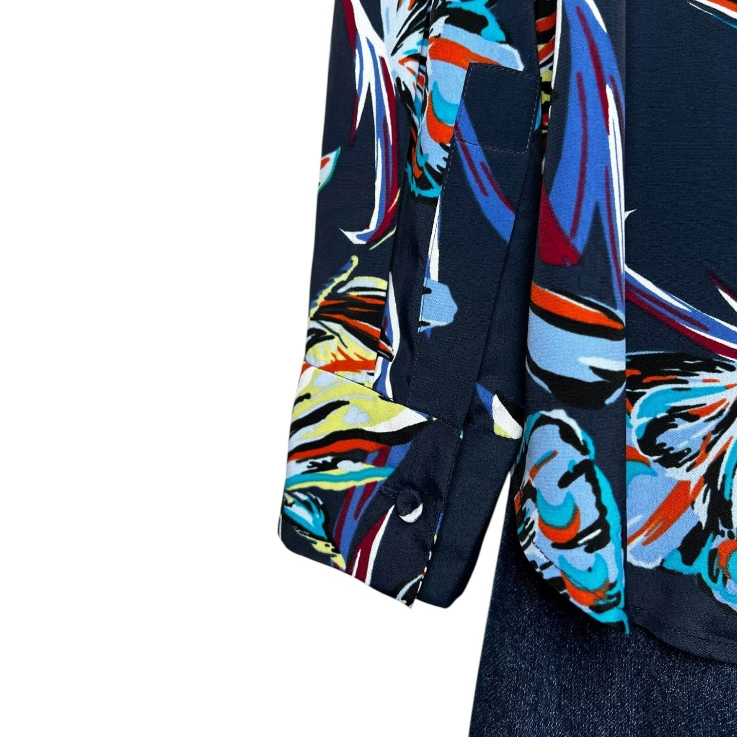 Diane Von Furstenberg Silk Butterfly Print Blouse – V Neck, US14 – pre-loved