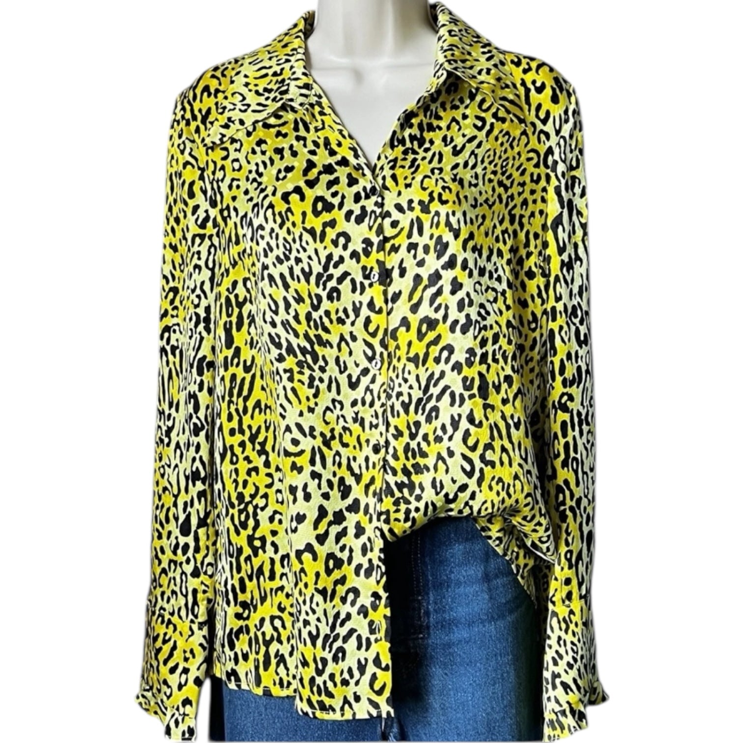 Baum Und Pferdgarten Silk Frill Cuff Blouse – Leopard Print, EU38