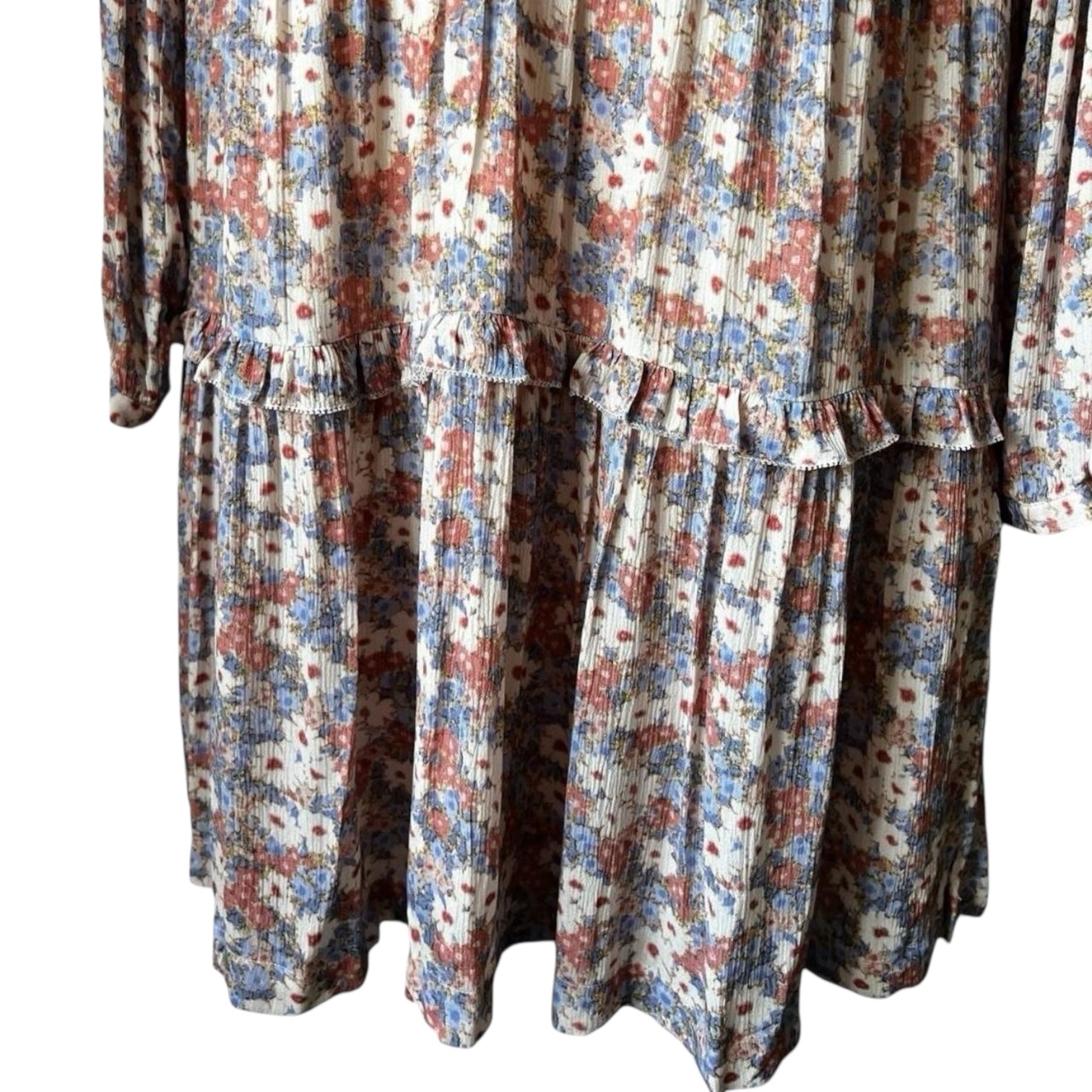 Rails Poppie Floral Ruffle Tiered Long Sleeve Mini Dress – Pink Jasmine, XS