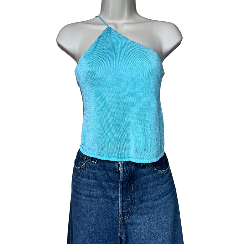 GAUGE81 Beja One-Shoulder Mesh Top – Asymmetric Open Back, XS