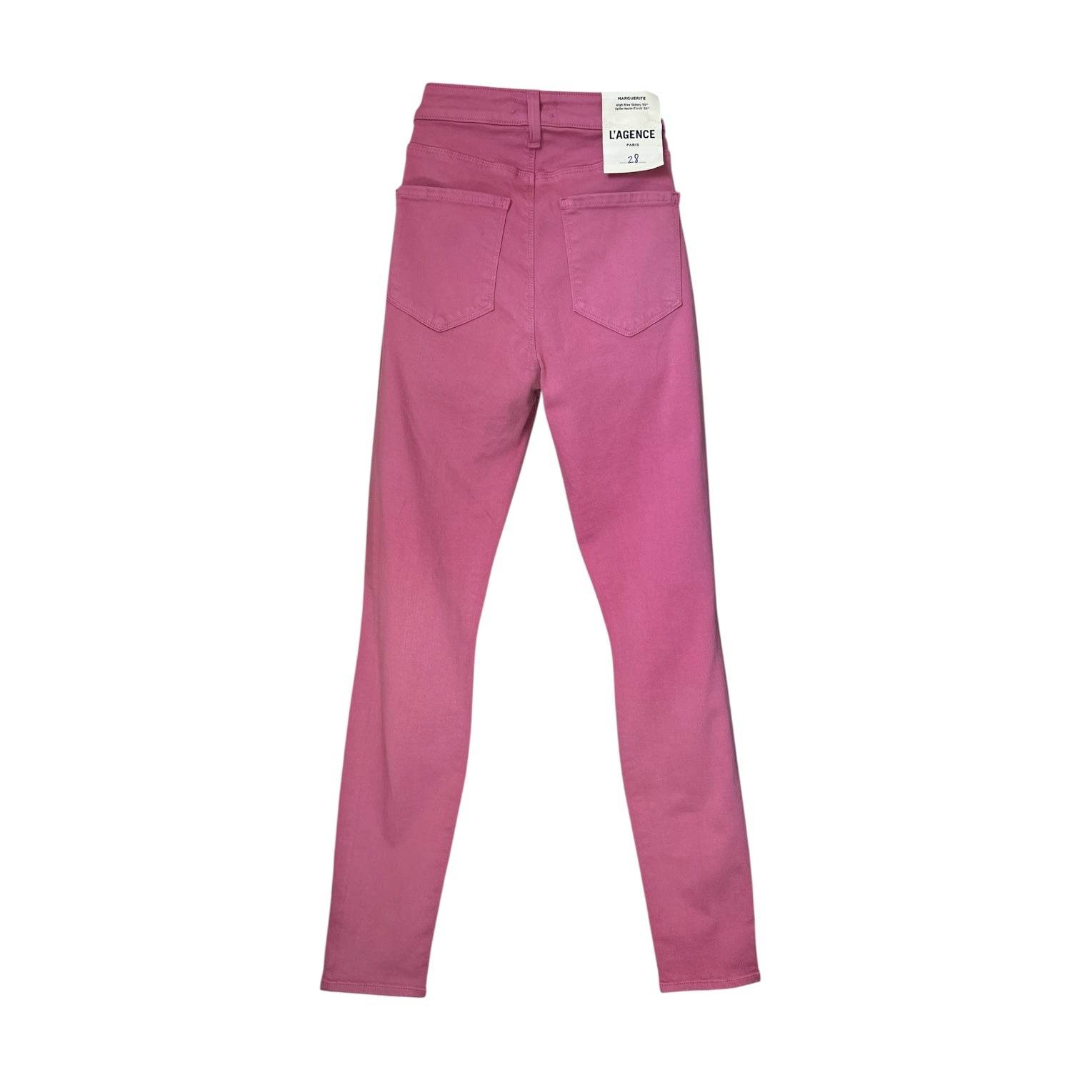 L’Agence Marguerite High Rise Skinny Jeans – Pink Stretch Slim, W28 L30 – pre-loved