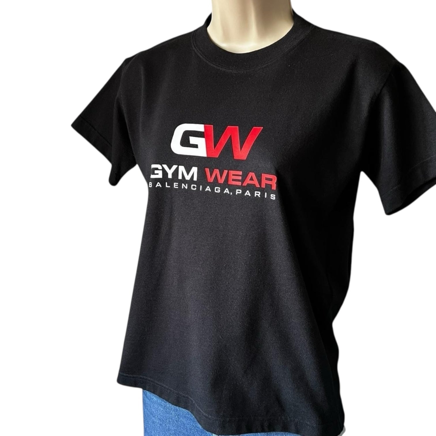 Balenciaga GW Gym Wear Logo Print Cotton T-Shirt – M