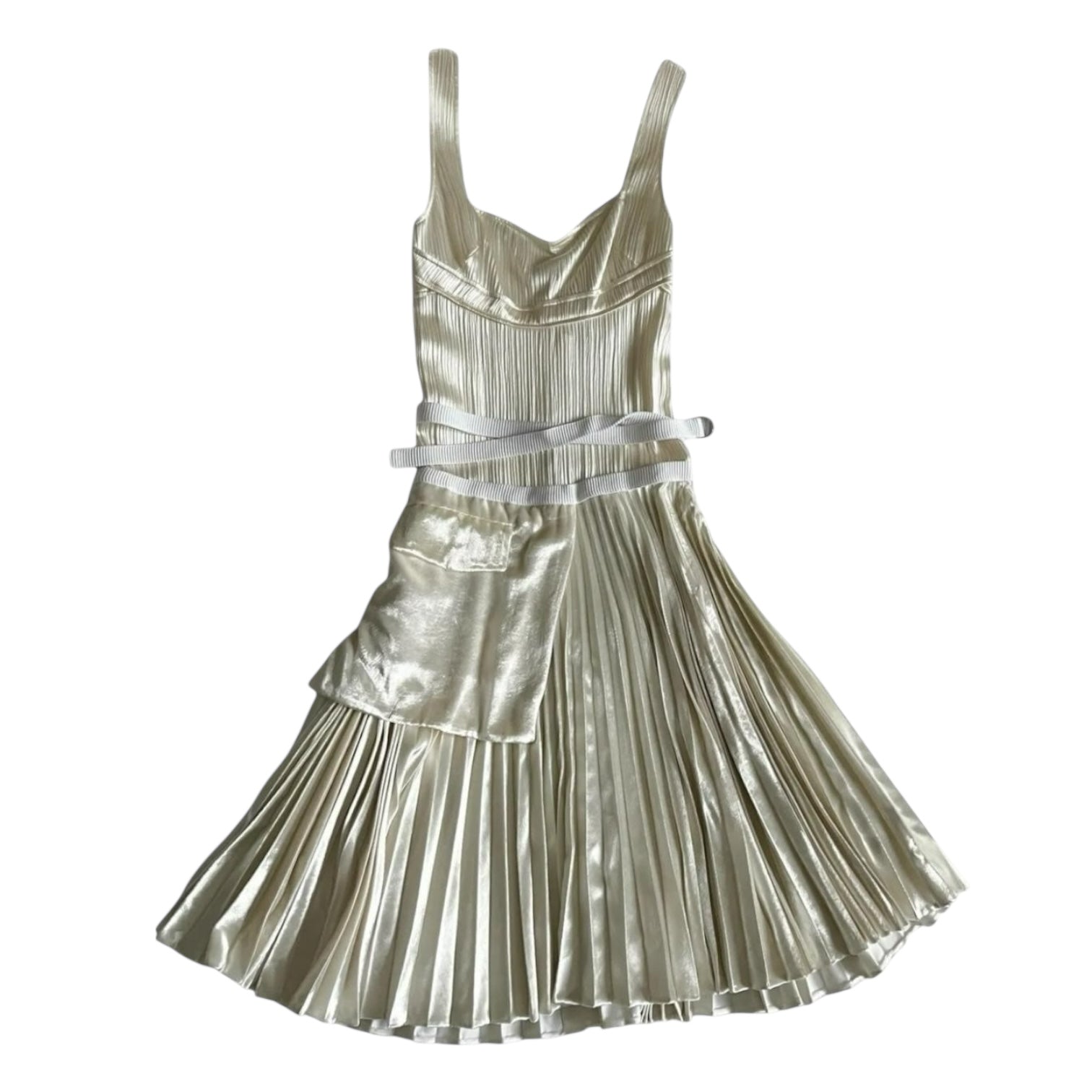 Victoria Beckham Silk Velvet Bustier Midi Dress – UK10