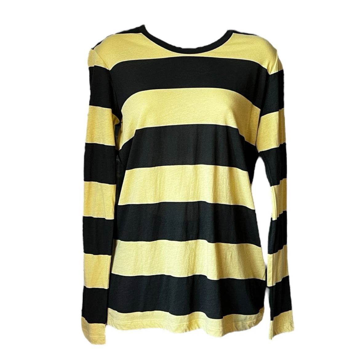 Isabel Marant Étoile Striped Slub Cotton Long Sleeve Top – Yellow/Black, Size S – pre-loved