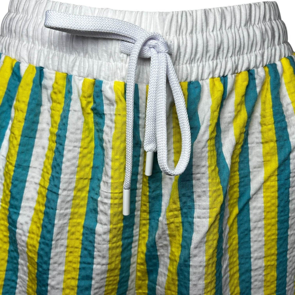 Love Moschino Striped Lyocell Boxer Shorts – High Waisted, Elastic Waist, IT40 (UK8) – pre-loved