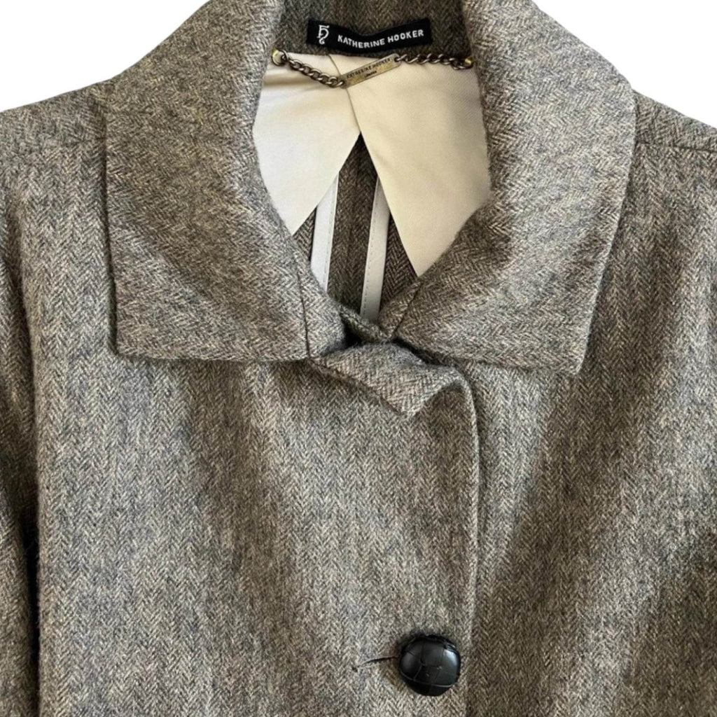 Katherine Hooker Wool Cocoon Coat – Harris Tweed, Size XS – pre-loved