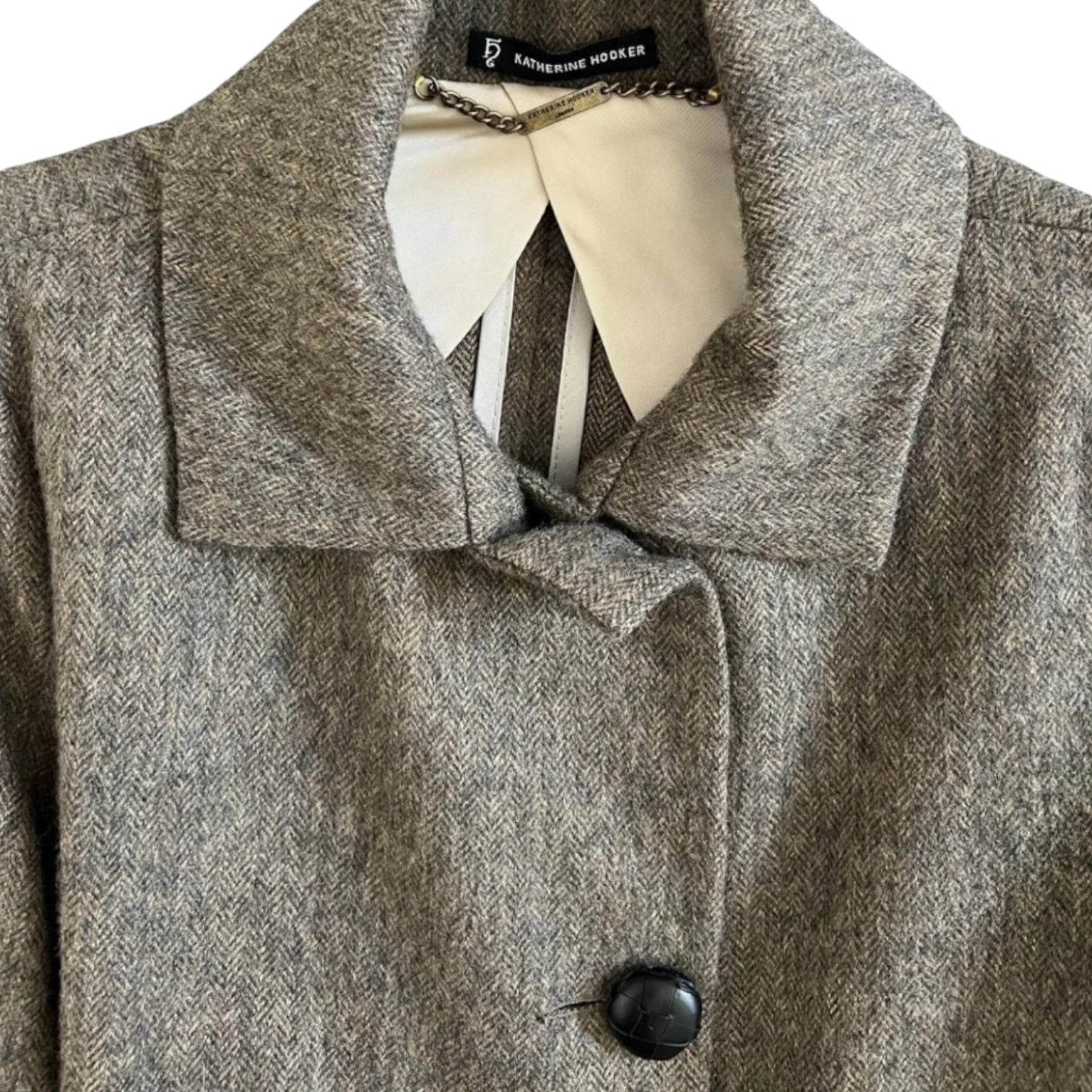 Katherine Hooker Wool Cocoon Coat – Harris Tweed, Size XS – pre-loved