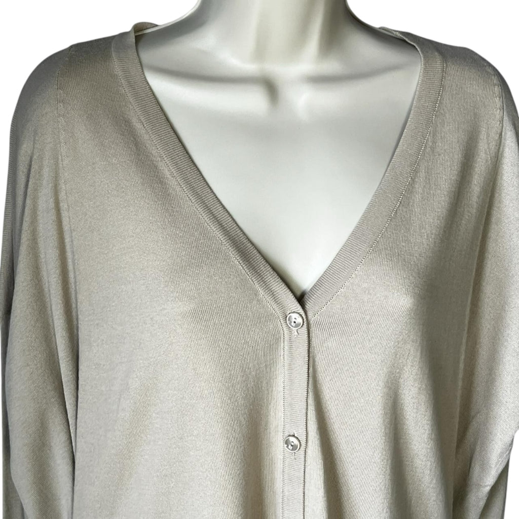 Maison Margiela Neutral Longline Relaxed Cardigan – Side Zip, M
