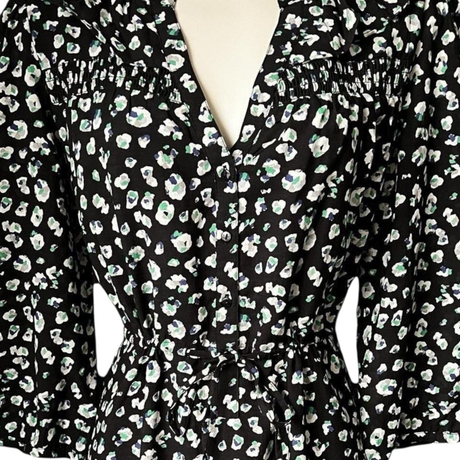Ba&sh Bowie Ditsy Floral Midi Dress – Black, Size 2 (UK10)