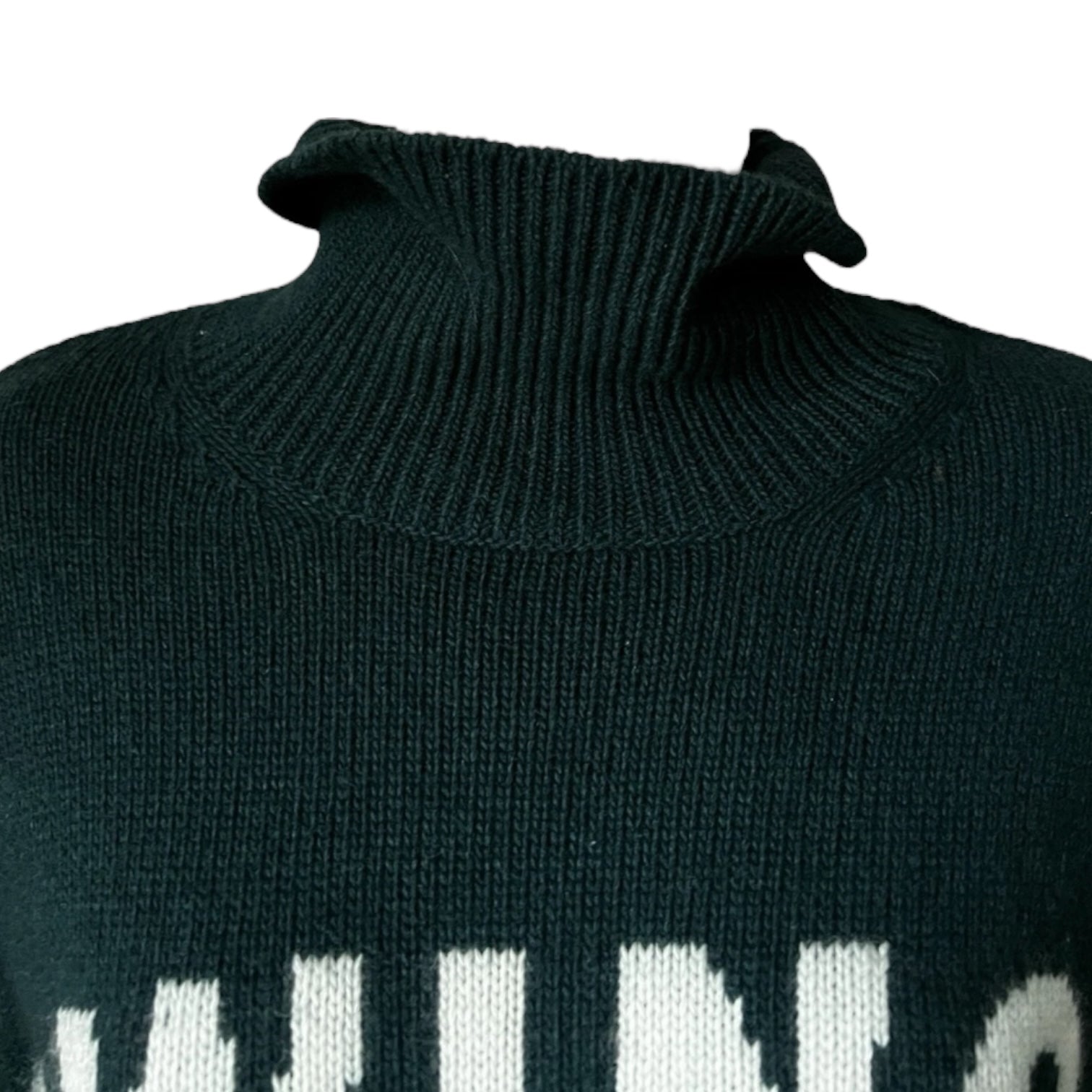 Sandro Wool-Cashmere Oversized Turtleneck Jumper – Swing Intarsia, Size 1