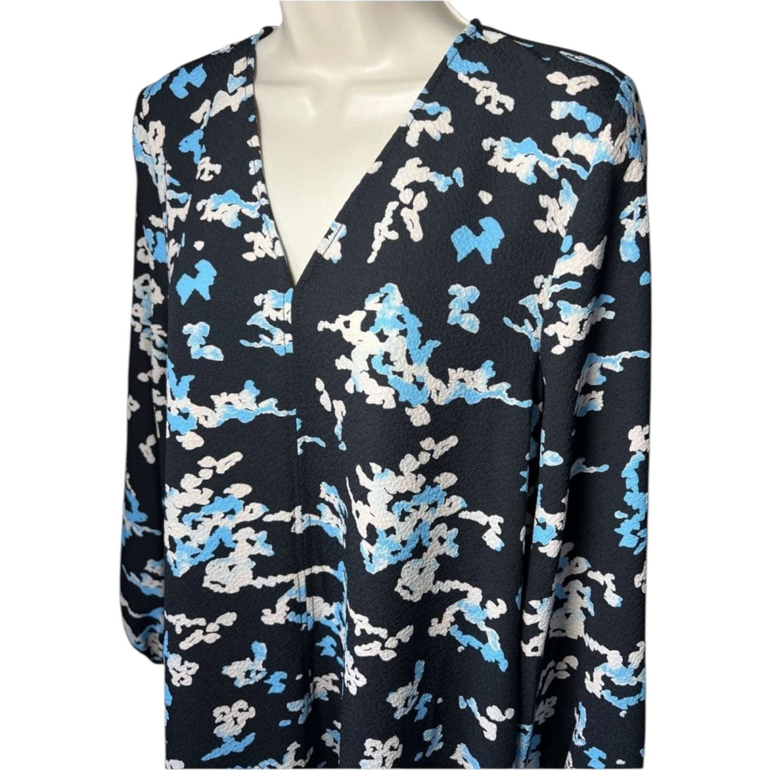 Stine Goya Wallpaper Print Mini Dress – V-Neck, Puff Sleeves, XS – pre-loved