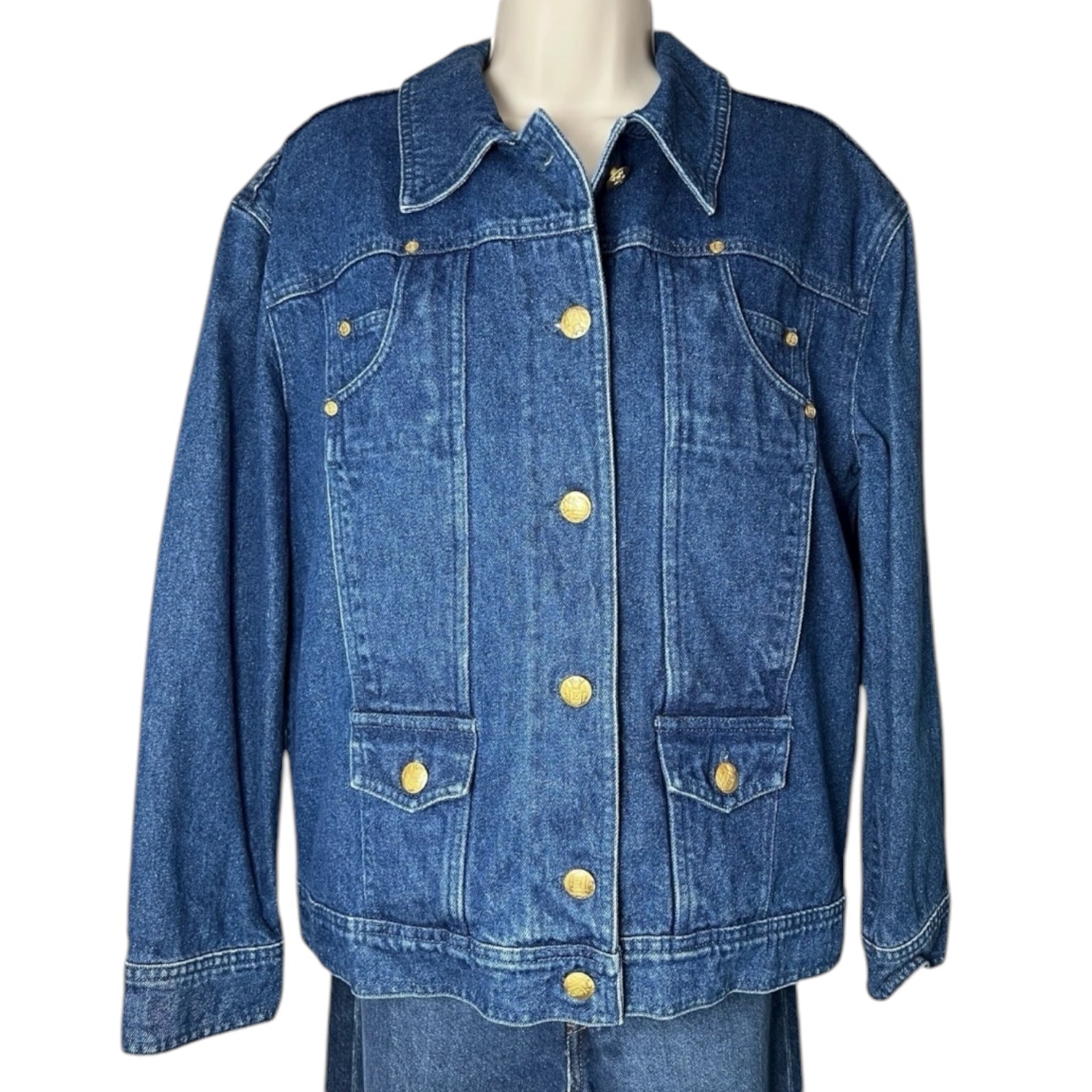 Vintage Escada Denim Chore Jacket – Western Quilted Liner, FR36