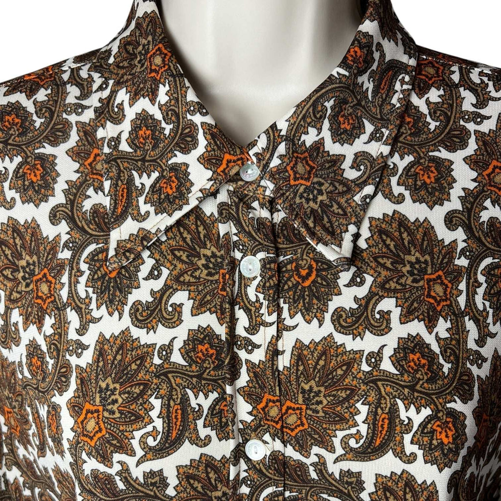 Nili Lotan Celestine Jersey Shirt – Paisley Tapestry Print, Size L – pre-loved