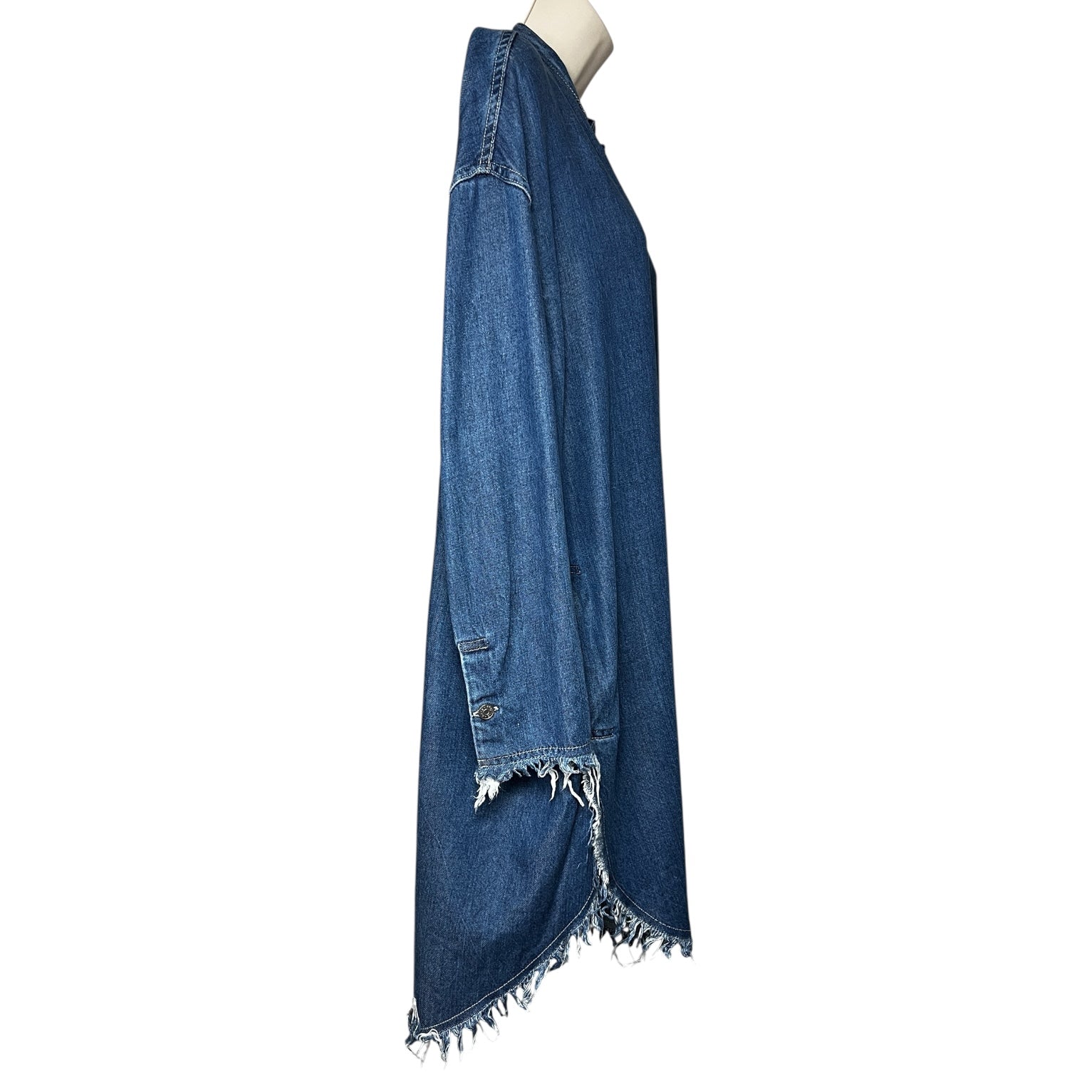 Acne Studios Gracie Denim Shirt Dress – Oversized Distressed Style, FR34 (AW16)