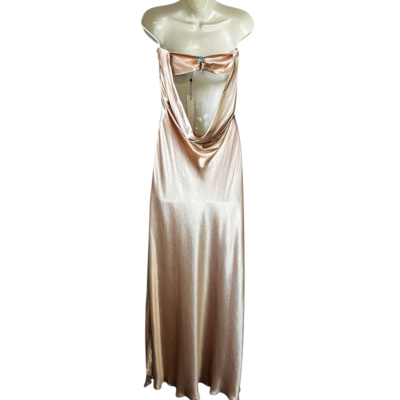 Bec + Bridge Moon Dance Strapless Bias-Cut Maxi Dress – Rose Gold, UK12