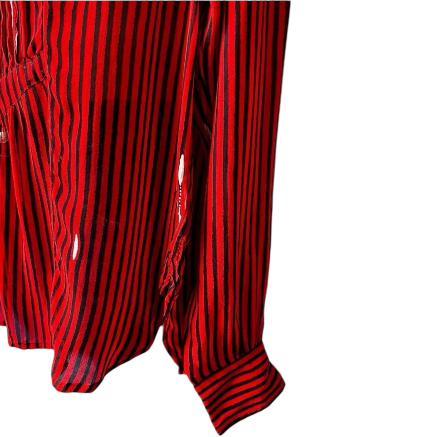 Isabel Marant Étoile Striped Voile Bib Blouse – Oversized Sheer Shirt, FR36 – pre-loved