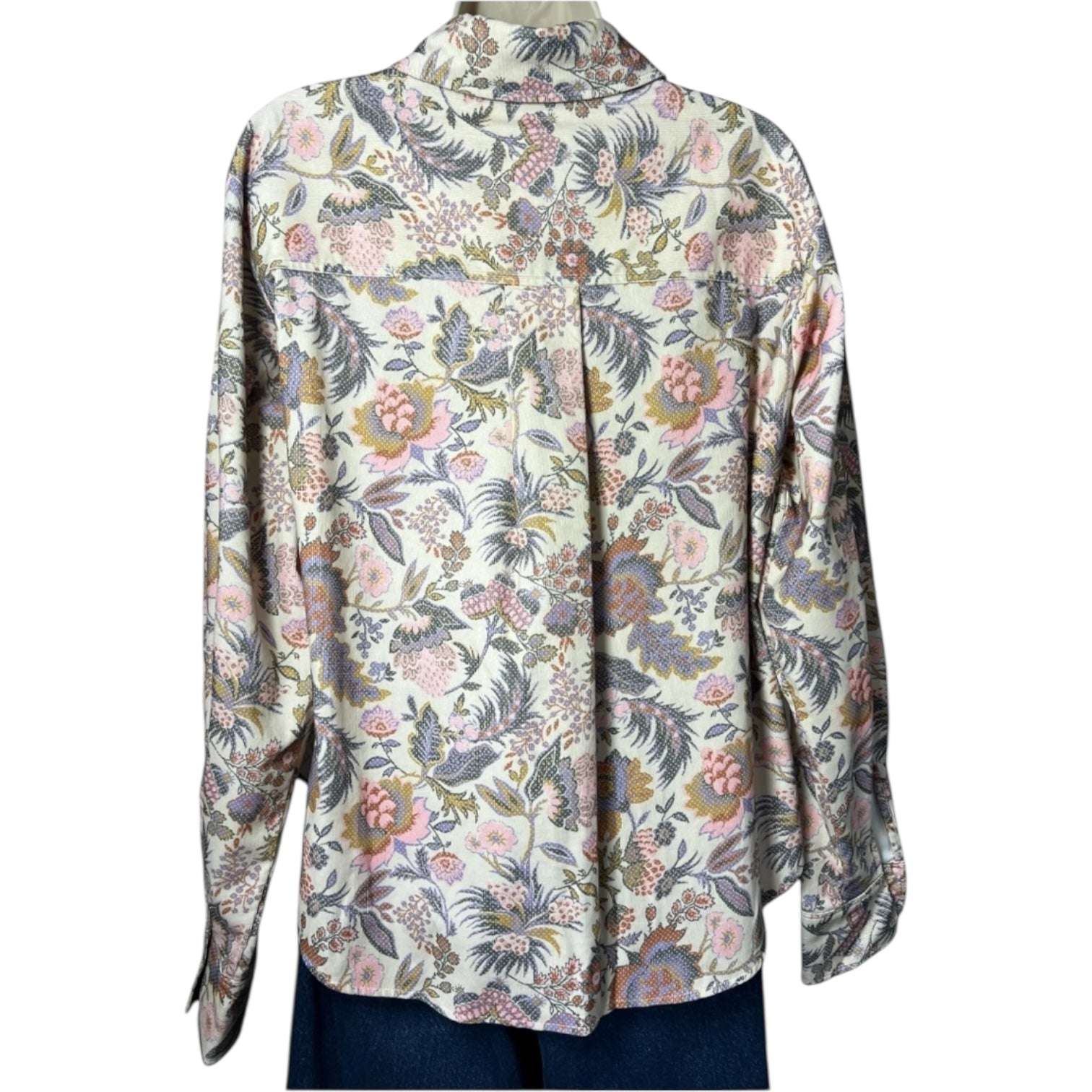 See By Chloé Floral Corduroy Shirt – Lace Trim, Balloon Sleeves, FR38 – pre-loved