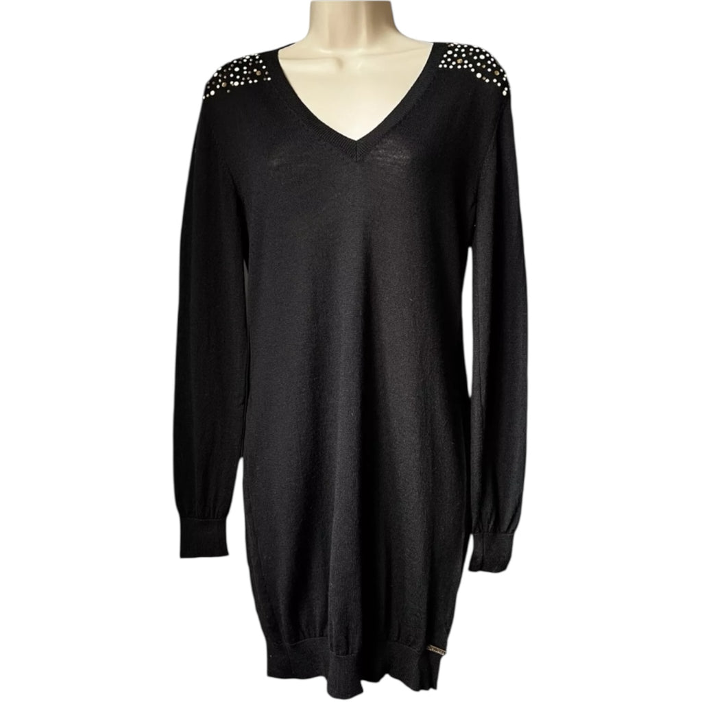 Vintage John Galliano Wool Knit Jumper Dress – Embellished, Size M – pre-loved