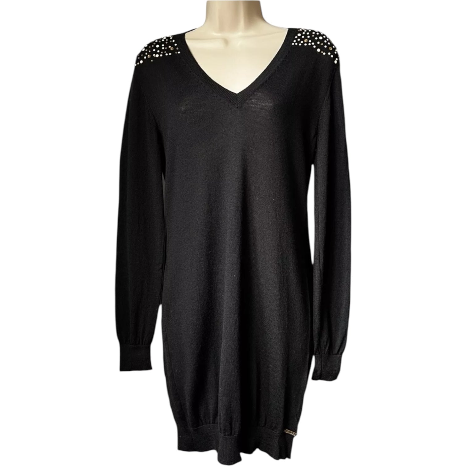 Vintage John Galliano Wool Knit Jumper Dress – Embellished, Size M – pre-loved