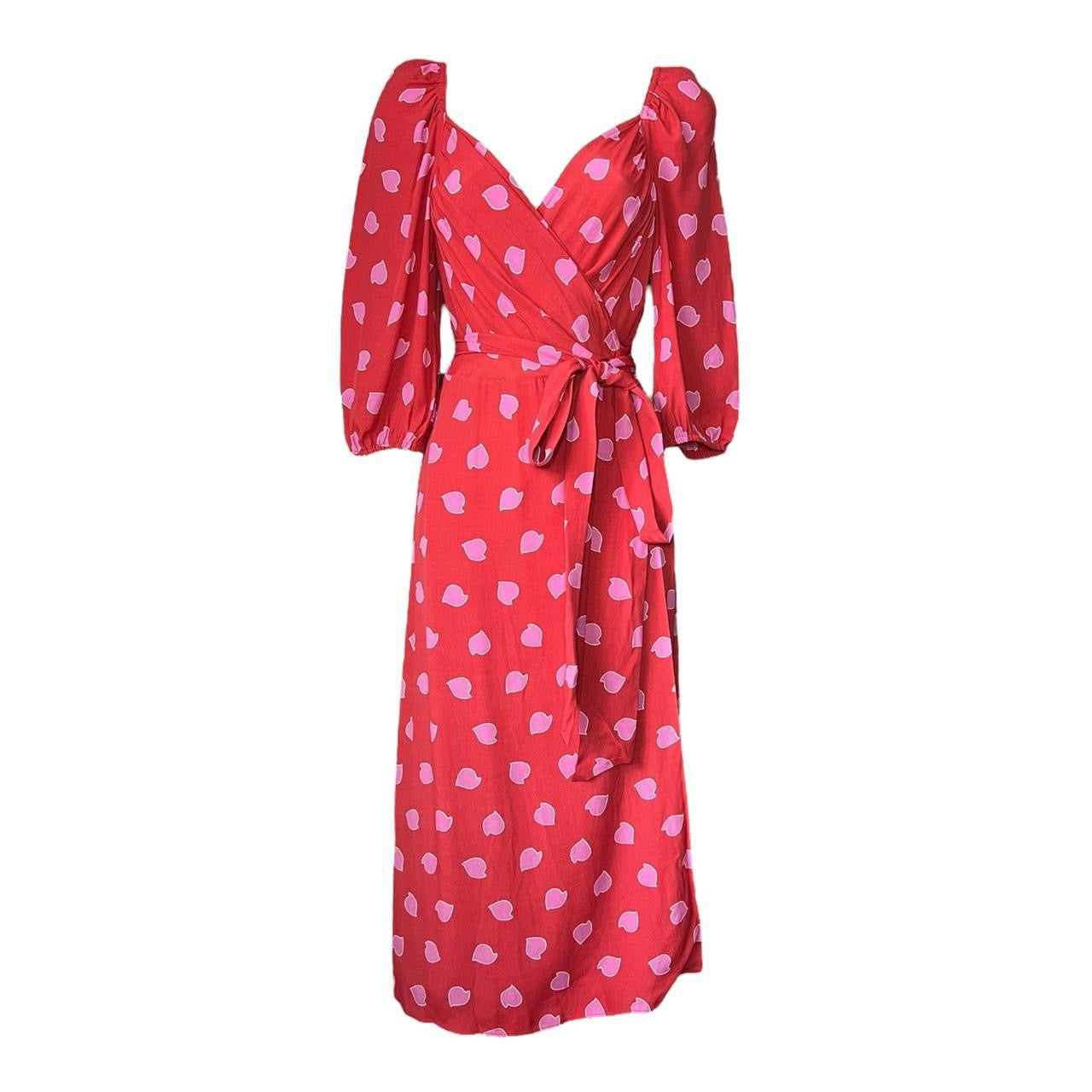 Diane Von Furstenberg Battista Petal Print Wrap Dress – US6