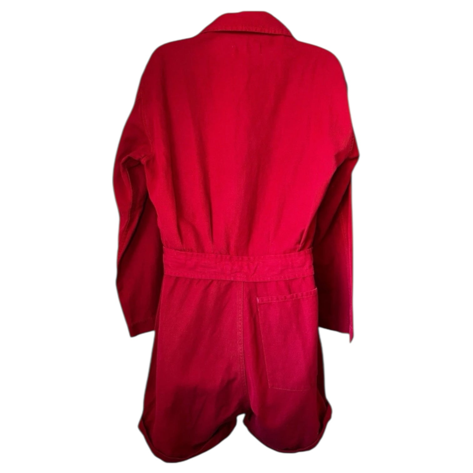 Nili Lotan Ariana Cotton-Linen Relaxed Jumpsuit - Red, XS