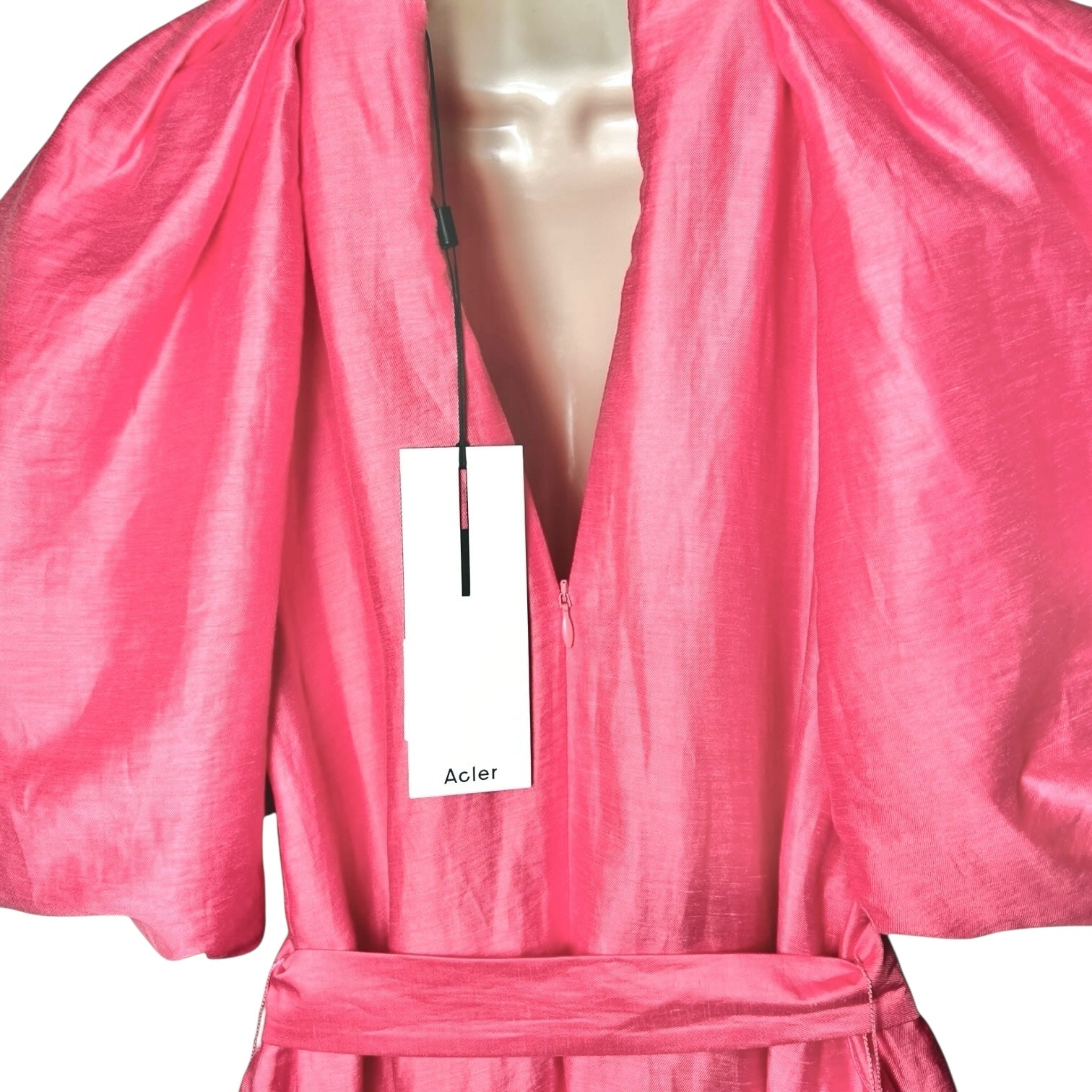 Acler Warner Linen Long Dress – Pink Rose, AU12 / US8