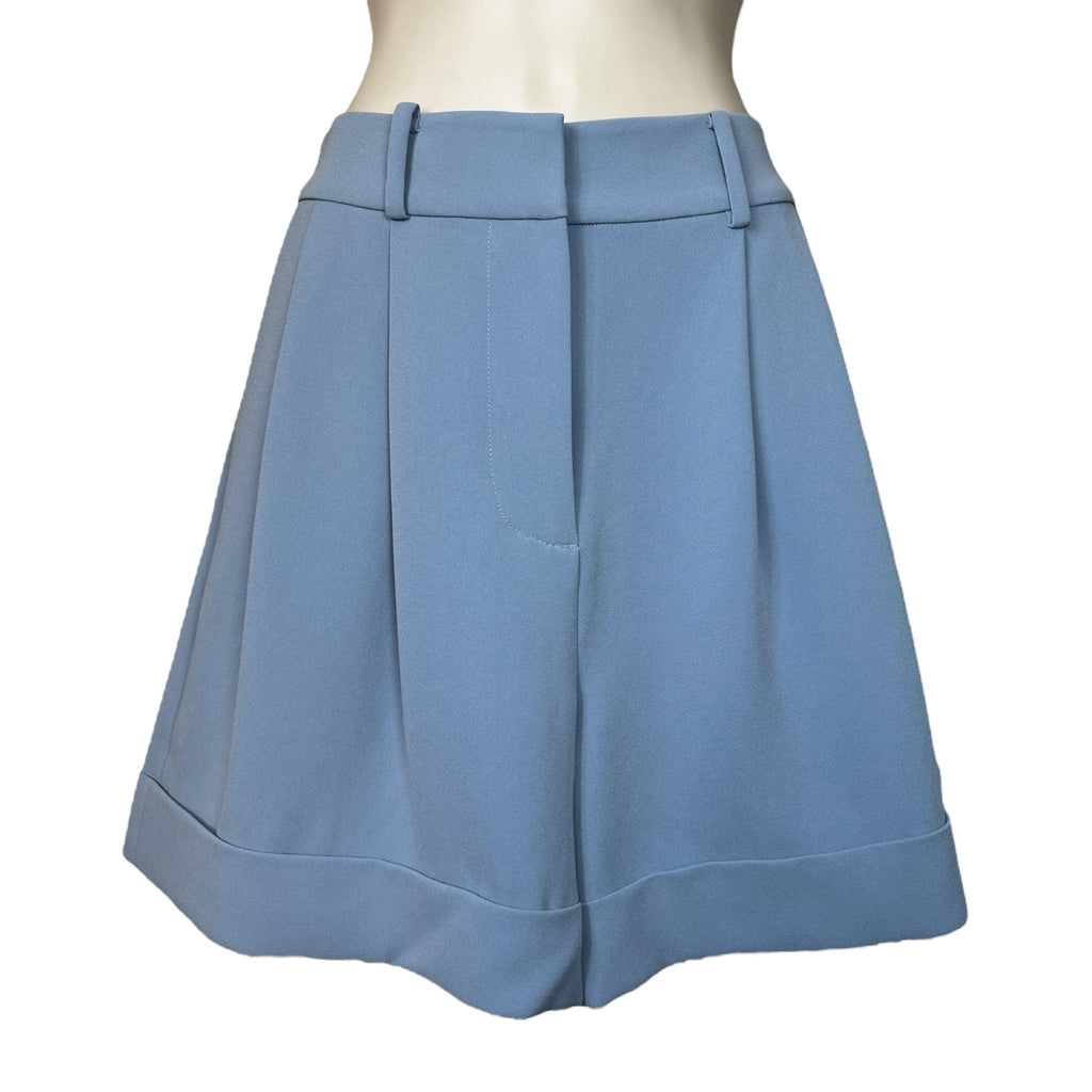 Diane Von Furstenberg High Waisted Crepe Pleated Classic Shorts - US4