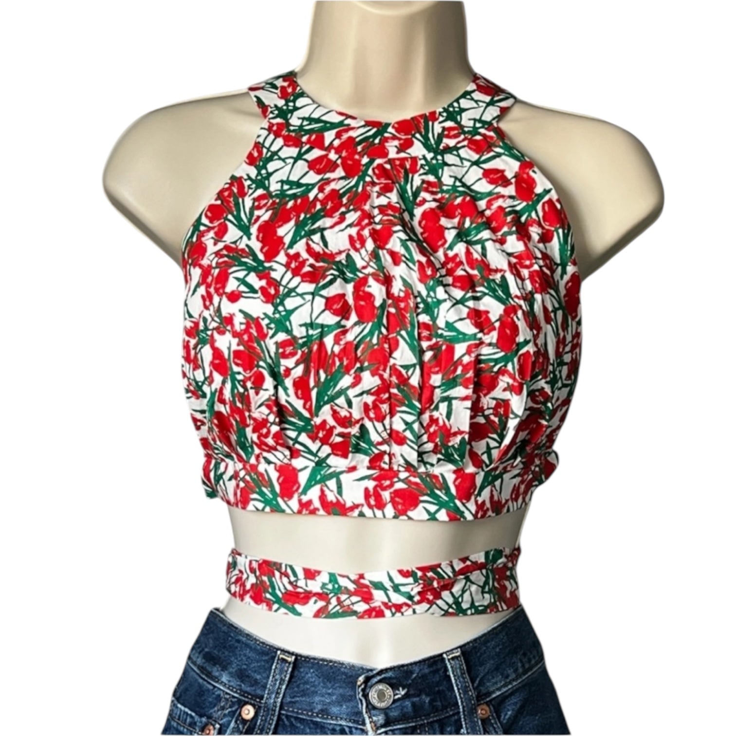 Philosophy Di Lorenzo Serafini Halter Open-Back Top – Floral Tulip, UK10 – pre-loved