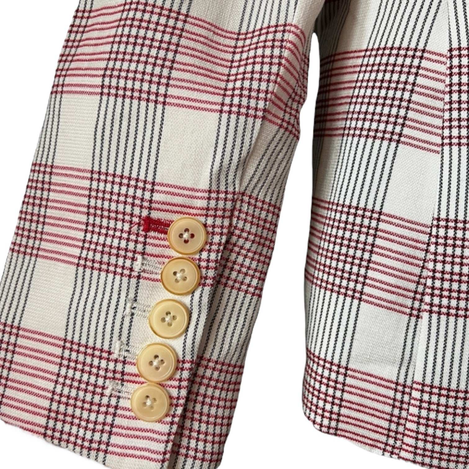 Veronica Beard Khan Red Check Linen Tailored Blazer – Dickey Jacket US0 – pre-loved