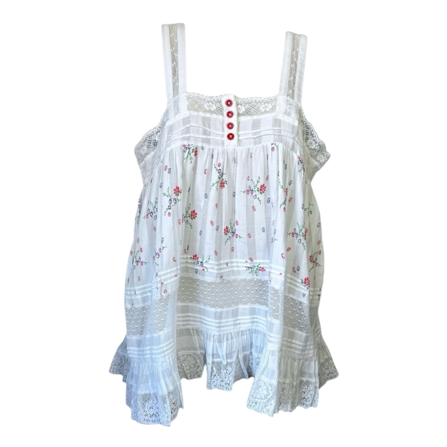 HIGH Use by Claire Campbell Floral Lace Cotton Top - IT42 (UK10)