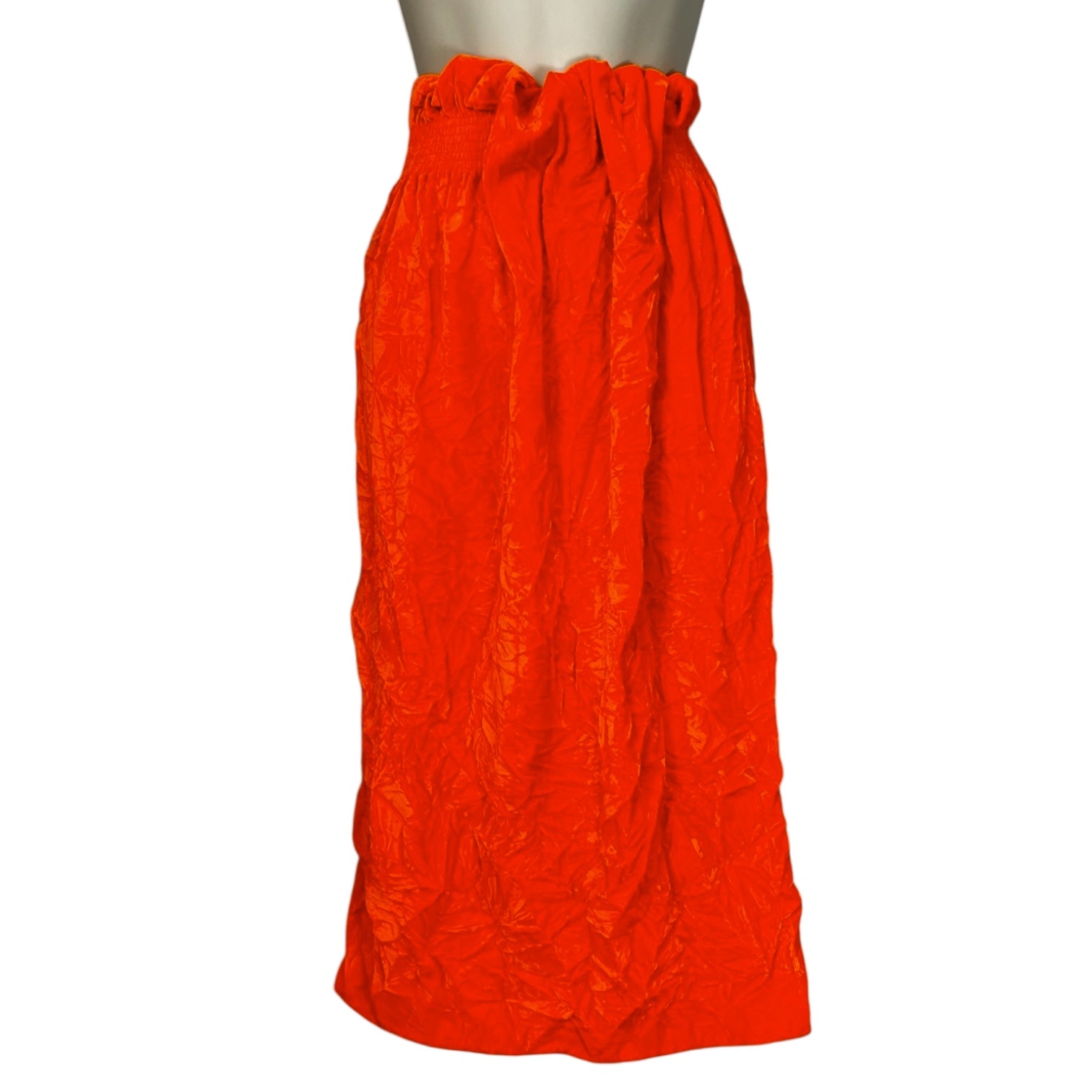 Victoria Beckham Crushed Velvet Midi Skirt – Ruched Tube Style, Pull-On, UK 8 – pre-loved