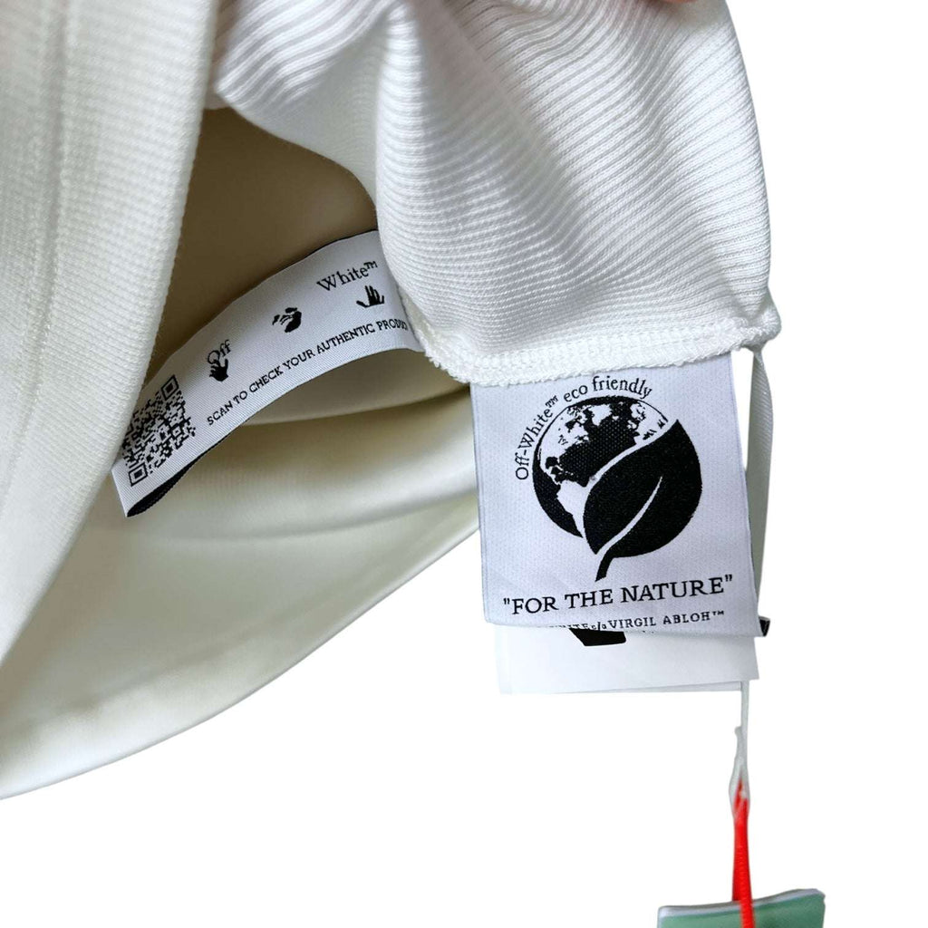 Off-White Ribbed Logo Mini Dress – Cotton, IT 44 (UK12) – pre-loved