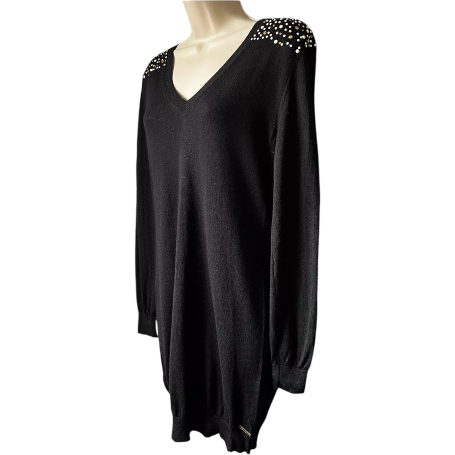 Vintage John Galliano Wool Knit Jumper Dress – Embellished, Size M – pre-loved