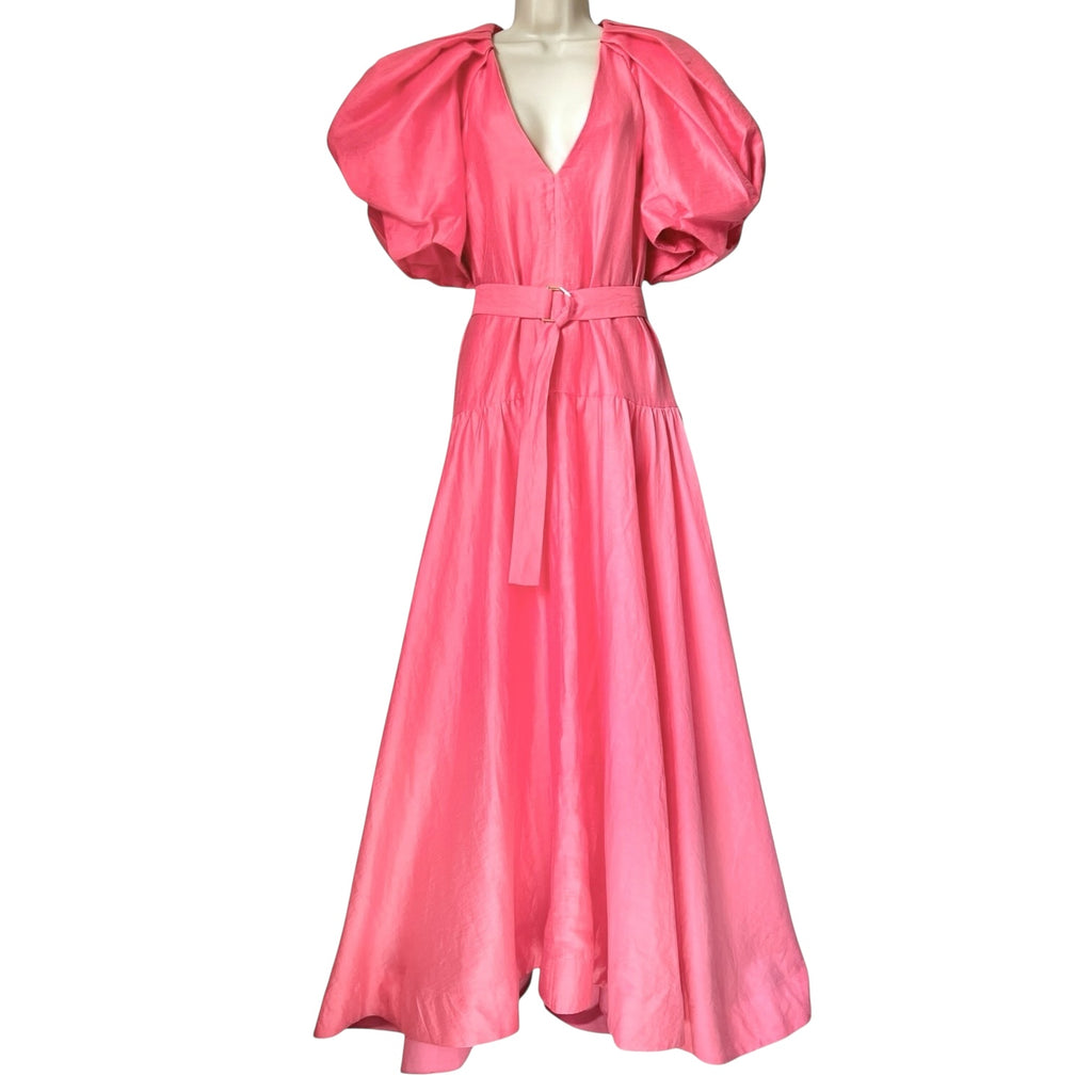 Acler Warner Linen Long Dress – Pink Rose, AU12 / US8