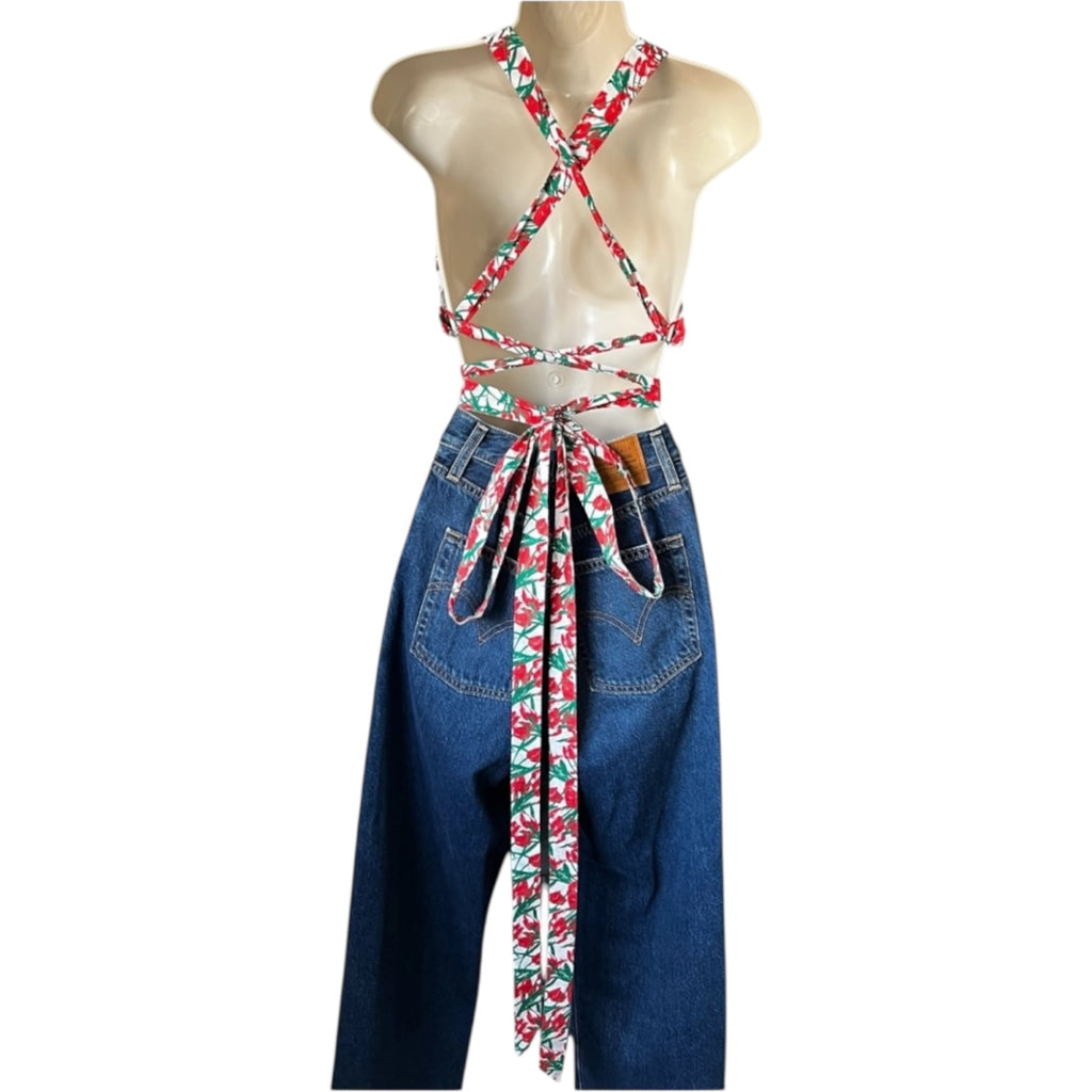 Philosophy Di Lorenzo Serafini Halter Open-Back Top – Floral Tulip, UK10 – pre-loved