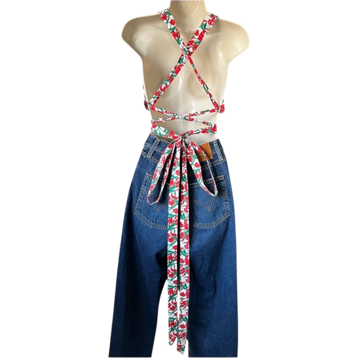 Philosophy Di Lorenzo Serafini Halter Open-Back Top – Floral Tulip, UK10 – pre-loved
