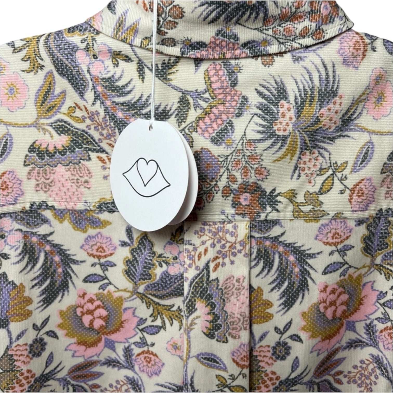 See By Chloé Floral Corduroy Shirt – Lace Trim, Balloon Sleeves, FR38 – pre-loved