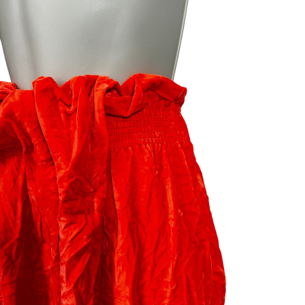 Victoria Beckham Crushed Velvet Midi Skirt – Ruched Tube Style, Pull-On, UK 8 – pre-loved