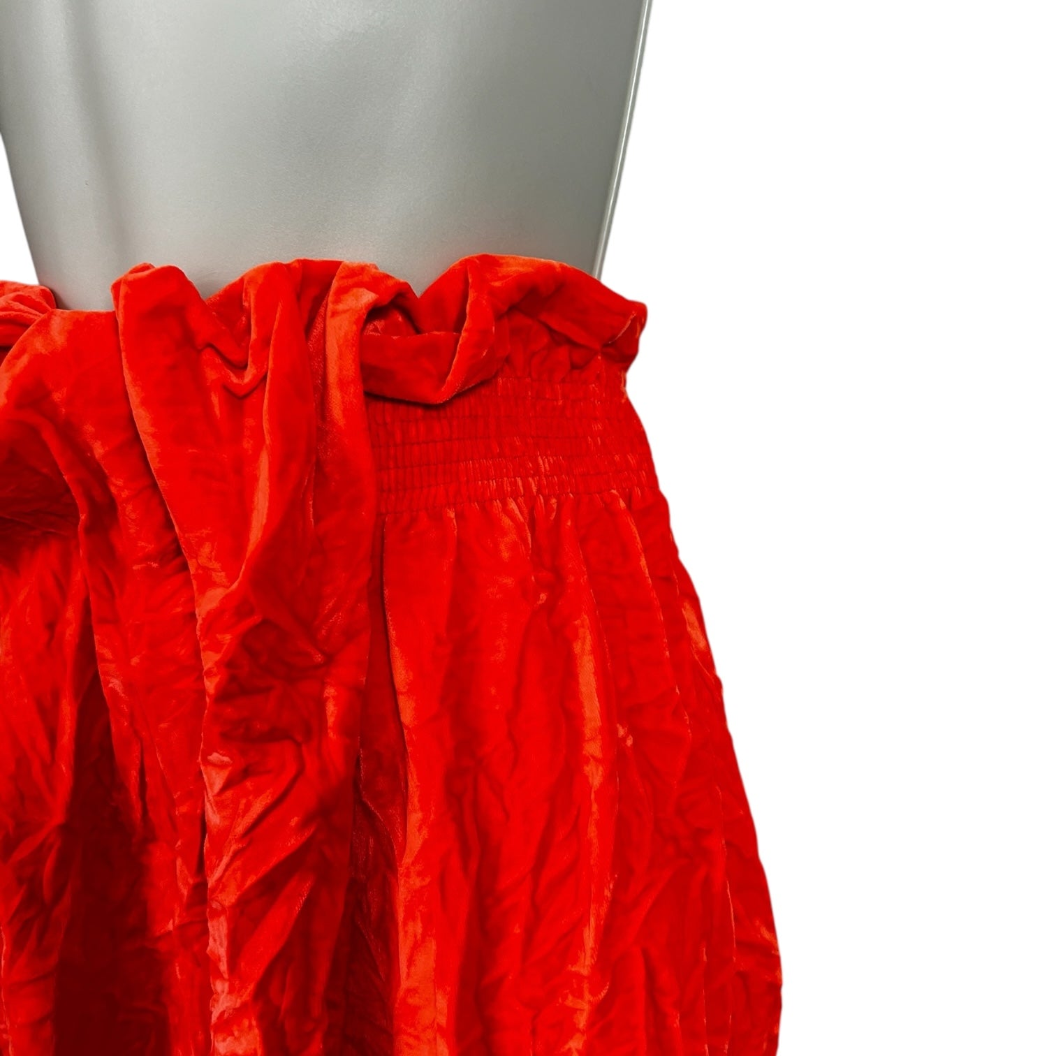 Victoria Beckham Crushed Velvet Midi Skirt – Ruched Tube Style, Pull-On, UK 8 – pre-loved