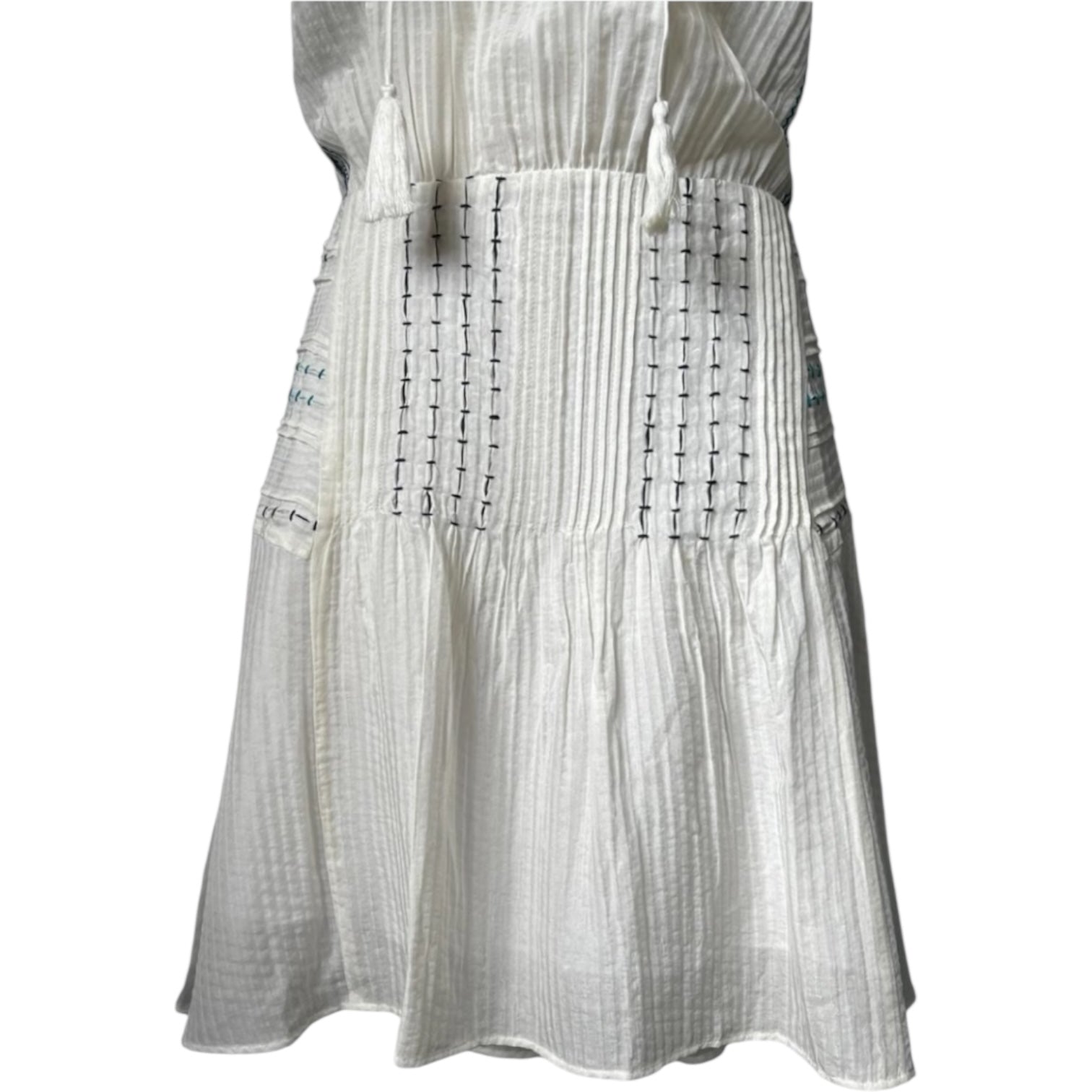 Veronica Beard Embroidered Silk-Cotton Mini Dress – White, US8 – pre-loved