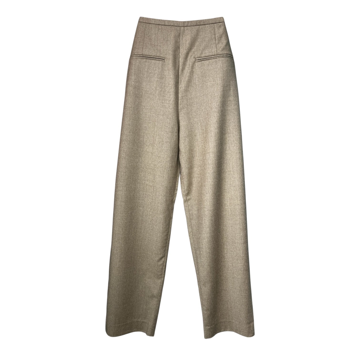 Totême Wool Flannel Pleated Trousers –  High-Waist Straight Leg, EU38
